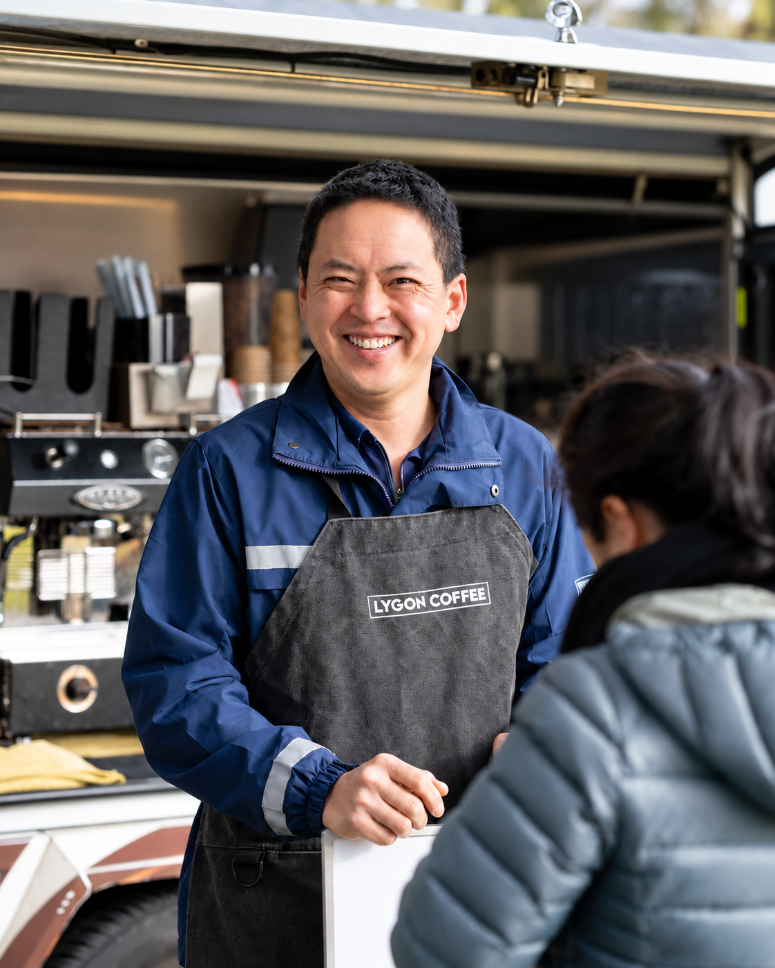 LygonCoffee mobile coffee van serving customers at an event