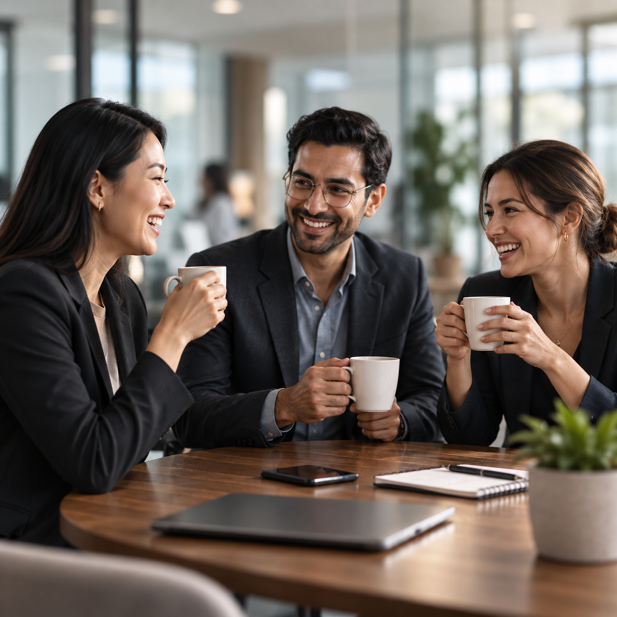 Office coffee machine set up for a team