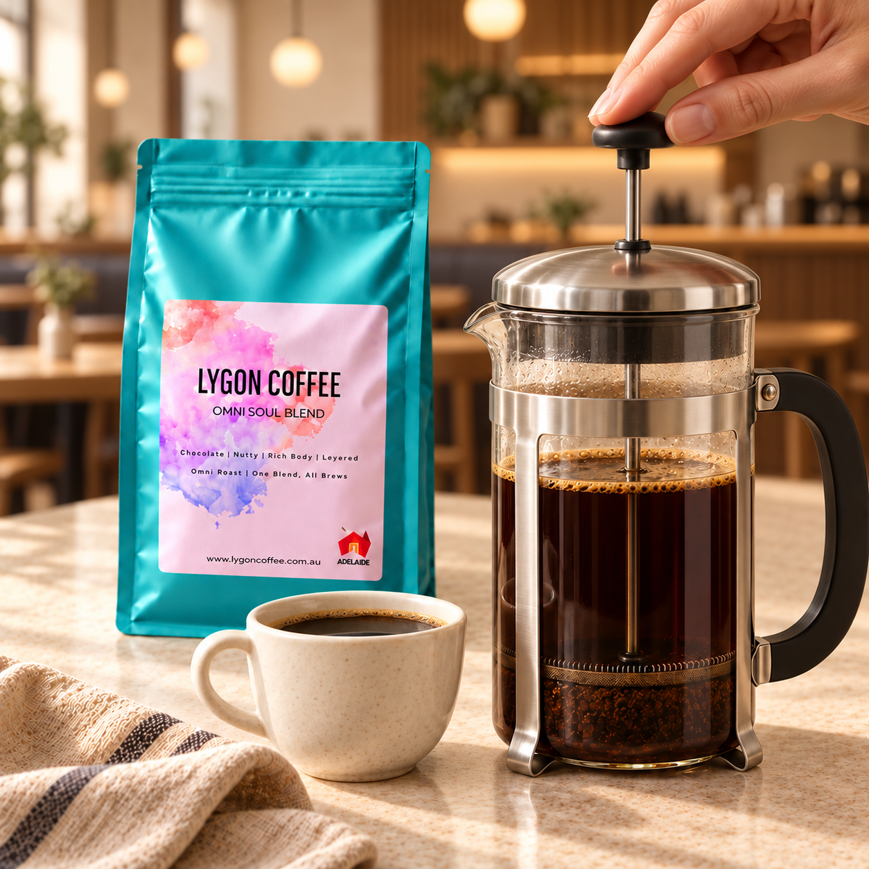 OmniSoul brewed in a French press