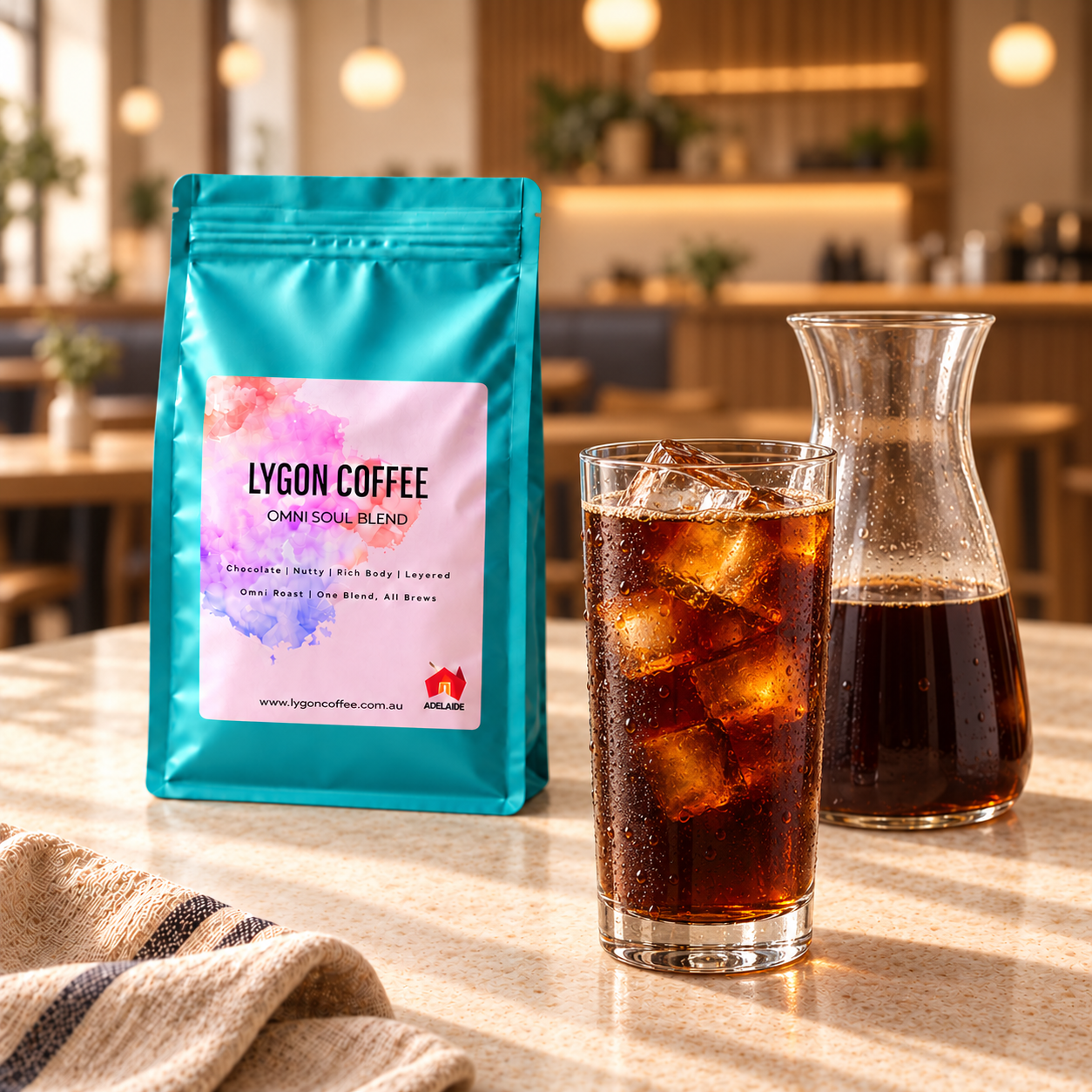 OmniSoul cold brew concentrate over ice